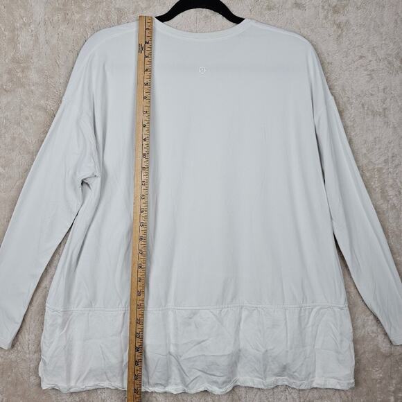 Lululemon Ease Of Mind Shirt 8 White Mixed Media Classic Athleisure Preppy Gym - Picture 4 of 5
